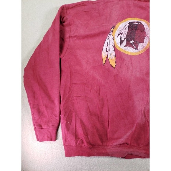 Washington Redskins Sweater Mens Large L Sweatshirt Full Zip Red Hoodie Fleece - Picture 13 of 15